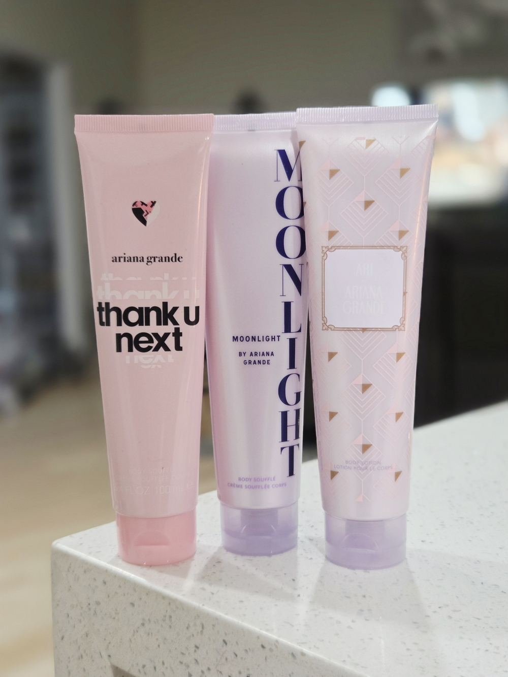 Ariana Grande Pink and Lavender Body Souffle Lotion Trio
